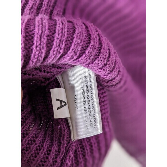 Eileen Fisher Purple Linen Open Cardigan Small Petite Short Designer 3/4 N61 - Picture 5 of 9